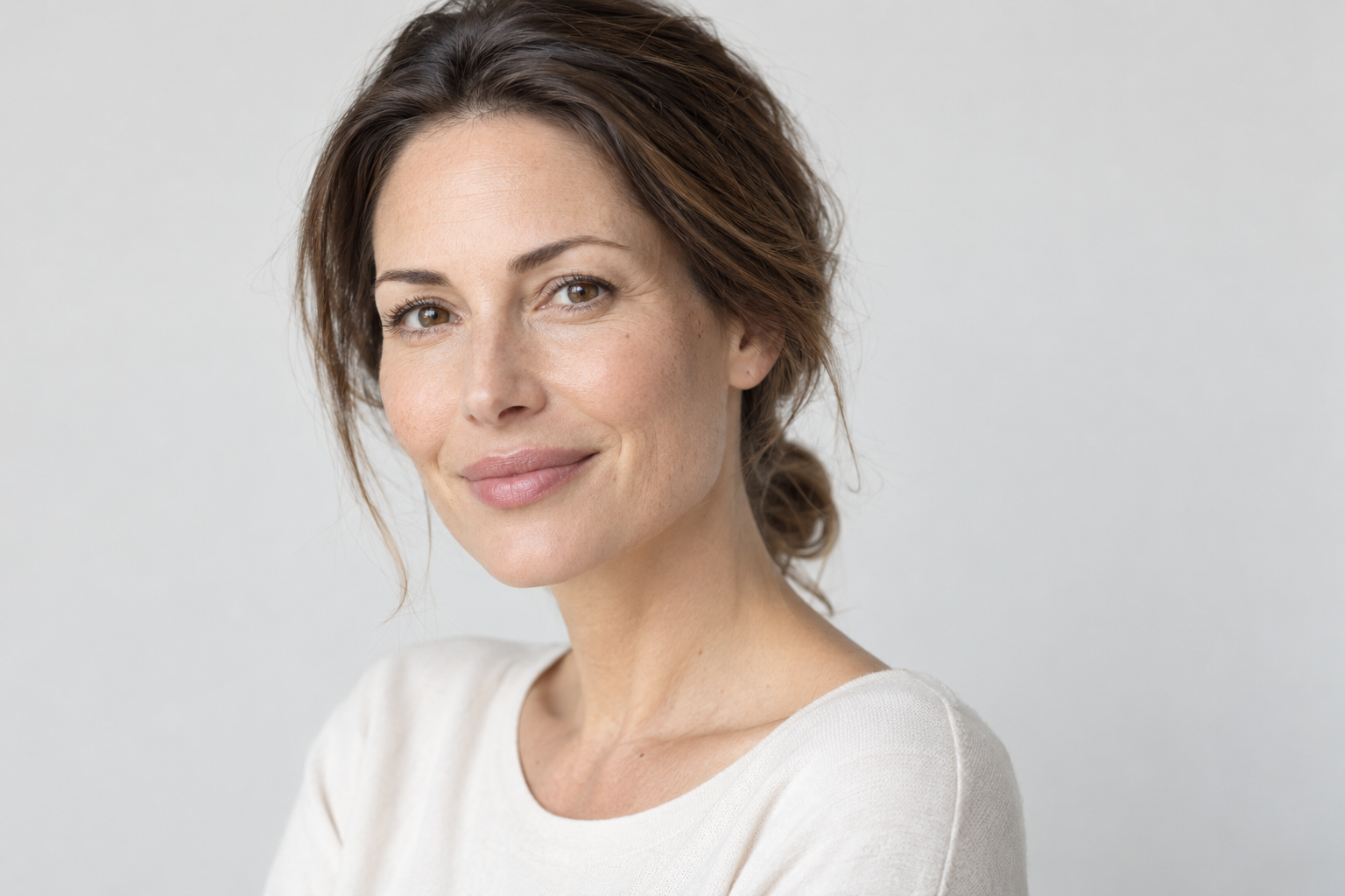 Portrait of a woman with naturally proportioned lips