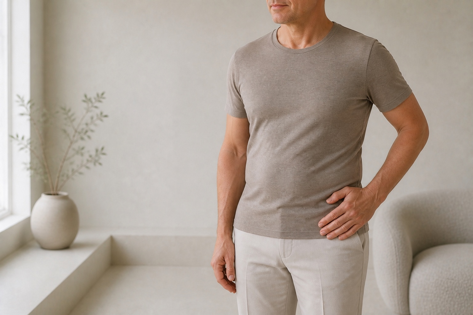 Liposuction for men in Berlin – natural waist and hip contour of an adult man